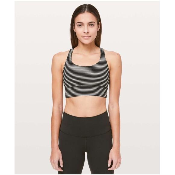 lululemon athletica Other - Lululemon women Energy Bra Long Line black white size 4